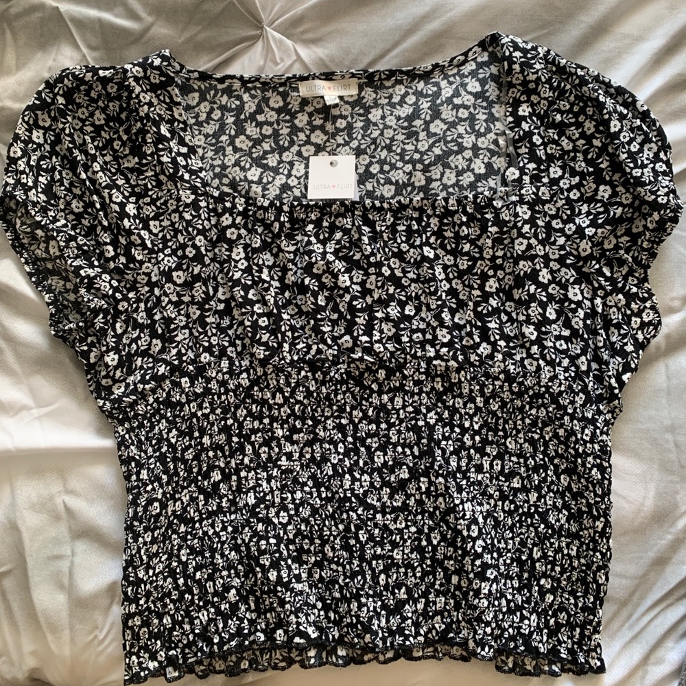 Black and white floral shirt from Macy’s